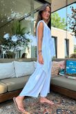 Sandbar Linen Blend 3 Button Dip Side Waistcoat White